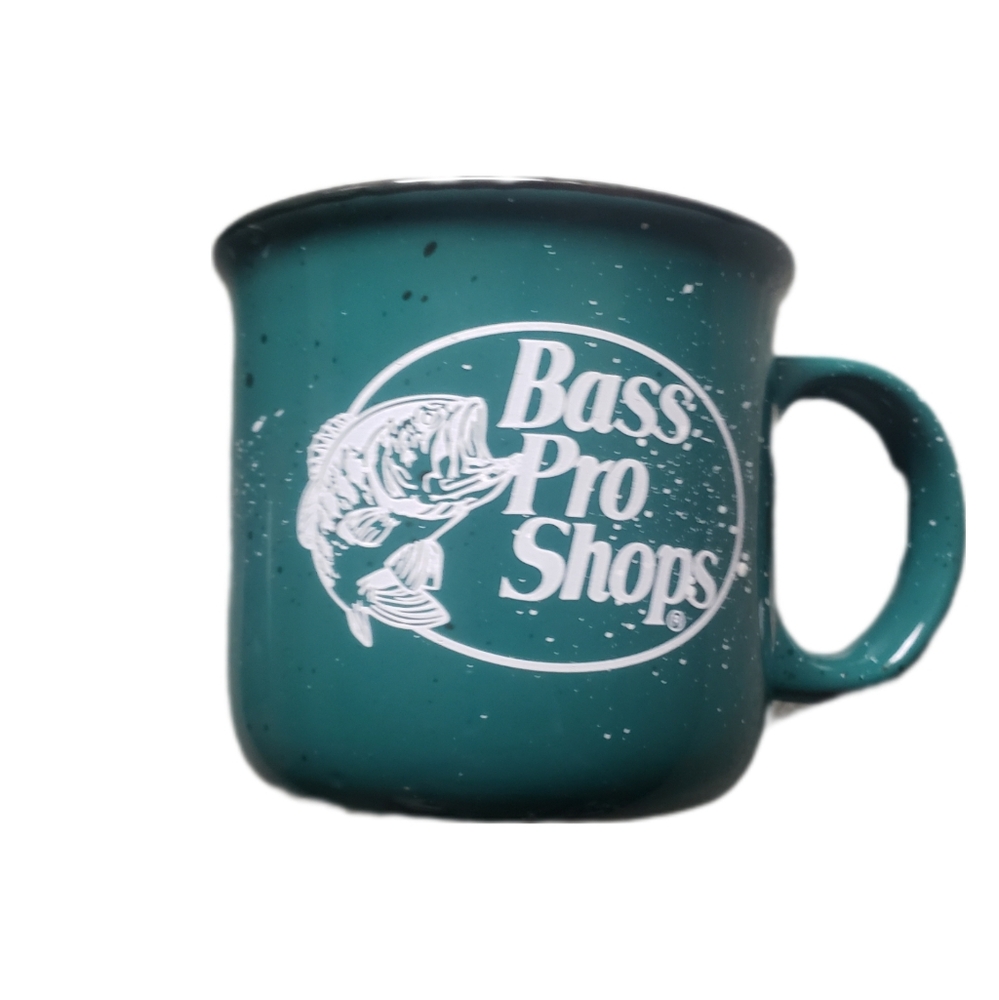 Large Green Speckle Bass Pro Shops Logo Mug